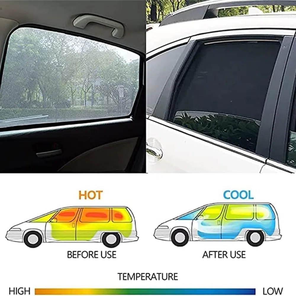 Osłony przeciwsłoneczne samochodowe do Mitsubishi Outlander 5/7seat (2015-2018), boczne szyby oddychające przeciw komarom pyłoszczelna chronią dzieci, zwierzęta, C/strona 4 szt. + tył