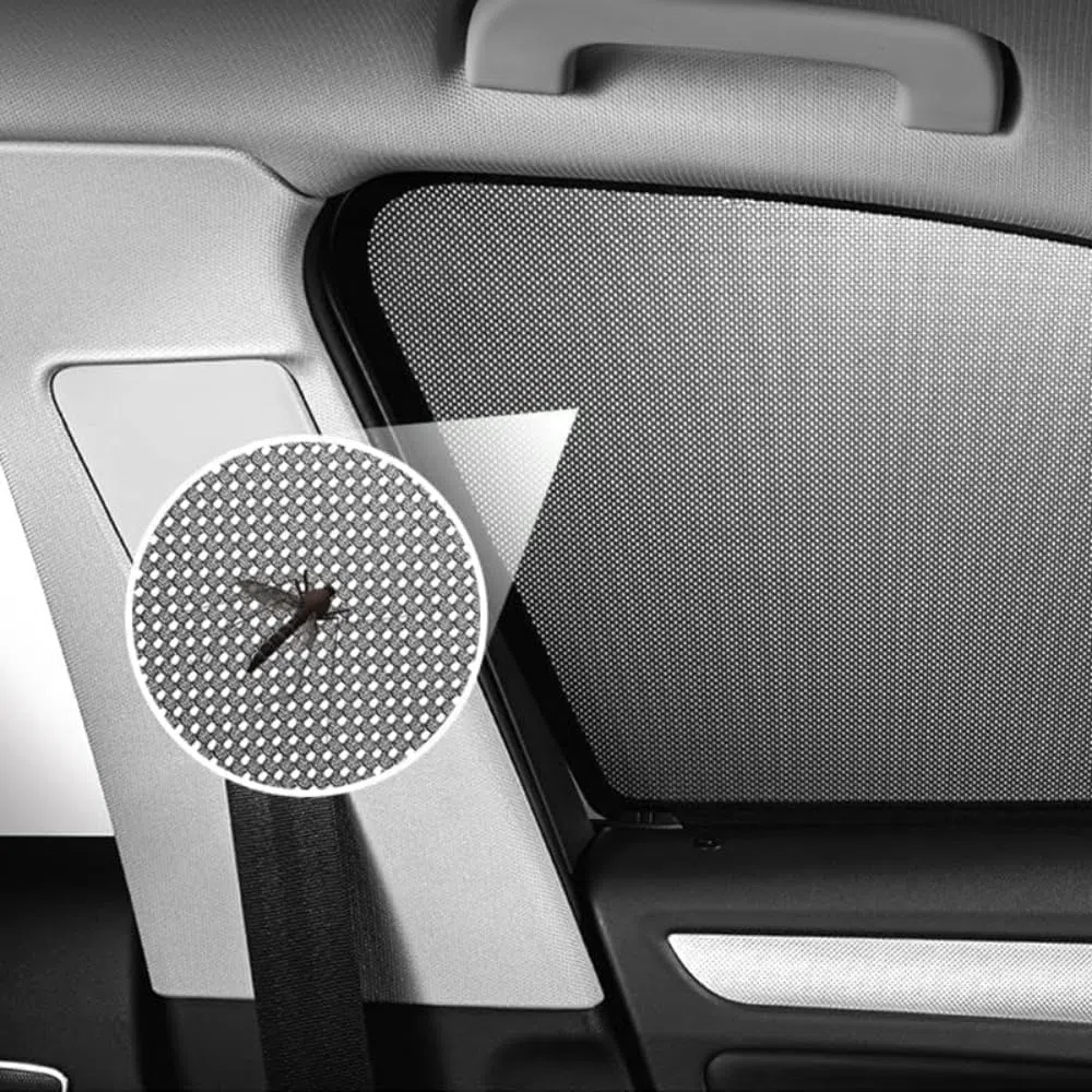 Osłony przeciwsłoneczne samochodowe do Mitsubishi Outlander 5/7seat (2015-2018), boczne szyby oddychające przeciw komarom pyłoszczelna chronią dzieci, zwierzęta, C/strona 4 szt. + tył